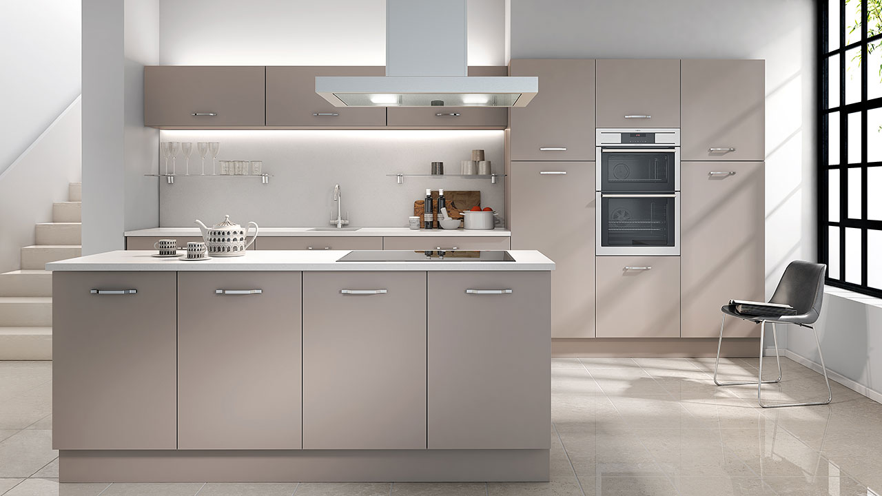 A refined fitted kitchen cabinet interior